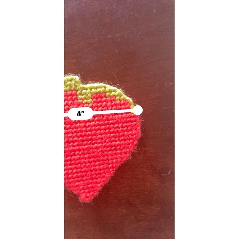 Kitschy Handmade Vintage Strawberry Coasters Cottagecore Grandmacore